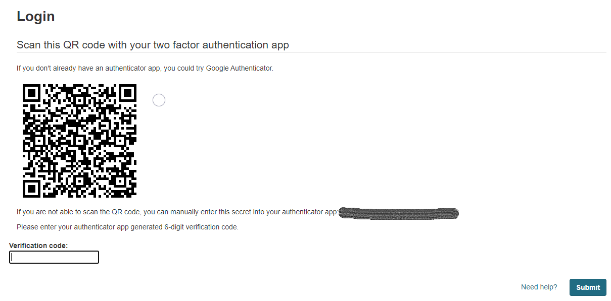 Two Factor Authentication First Time Setup